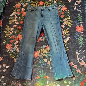 Split-flare denim jeans